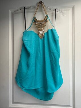 bebe Turquoise Halter Camisole Top